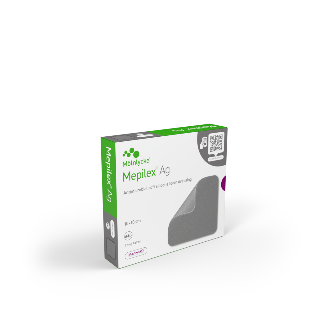silver mepilex dressing Mepilex AG 6 x 6 inch Dressing with Safetac Technology